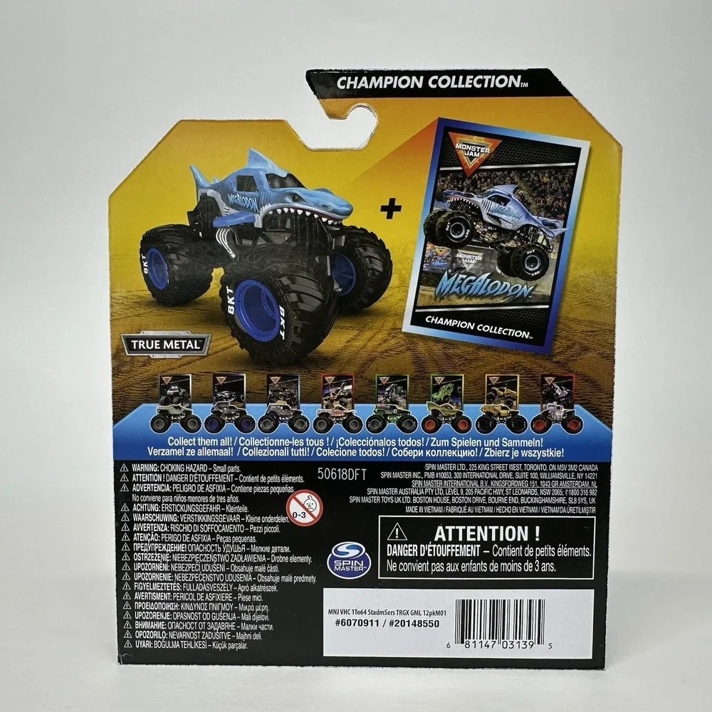 Spin Master Monster Jam Truck Megalodon Truck Champion Target Exclusive New 1:64